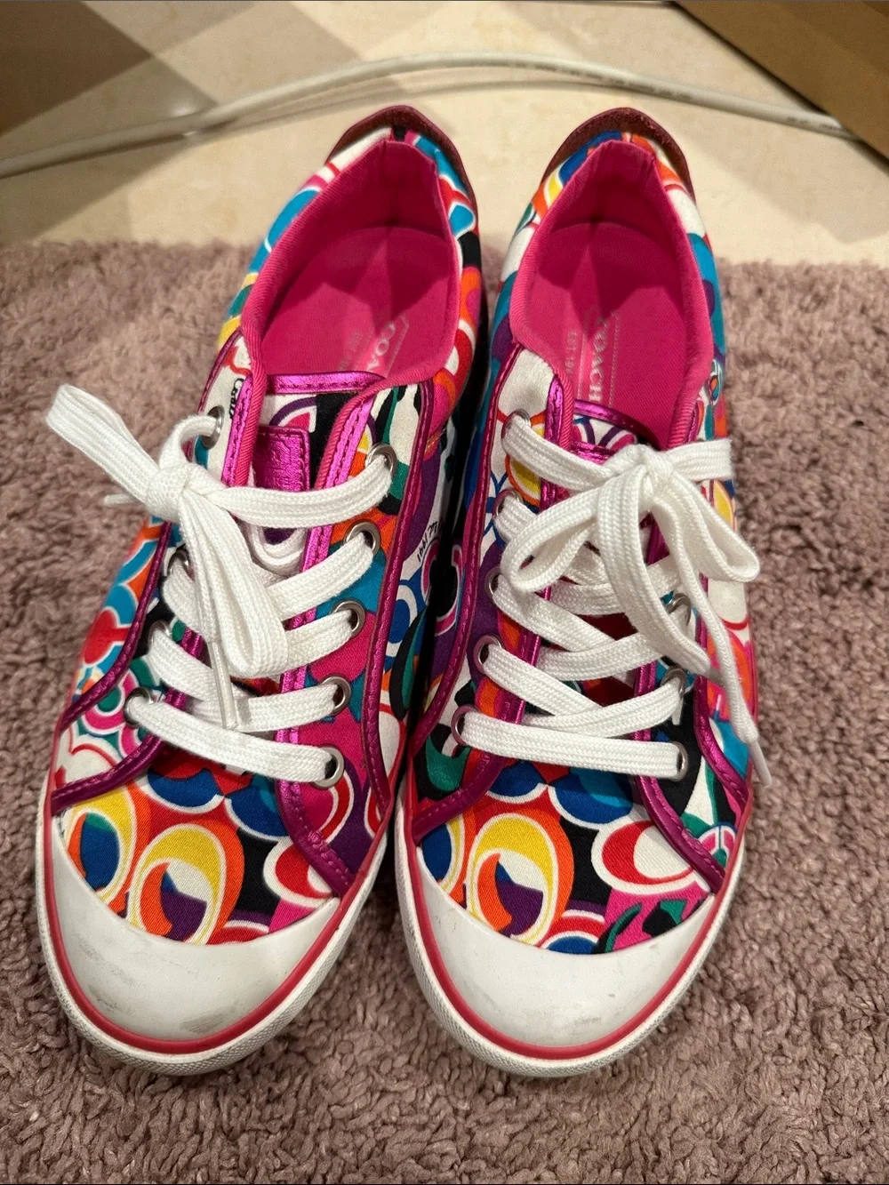 Coach Barrett Colorful Multicolor Graphic Pattern Sneakers
